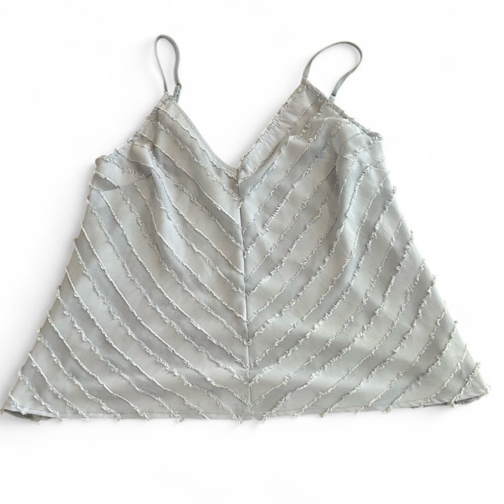 Free People Baby Blue Camisole with Ruffle Trim